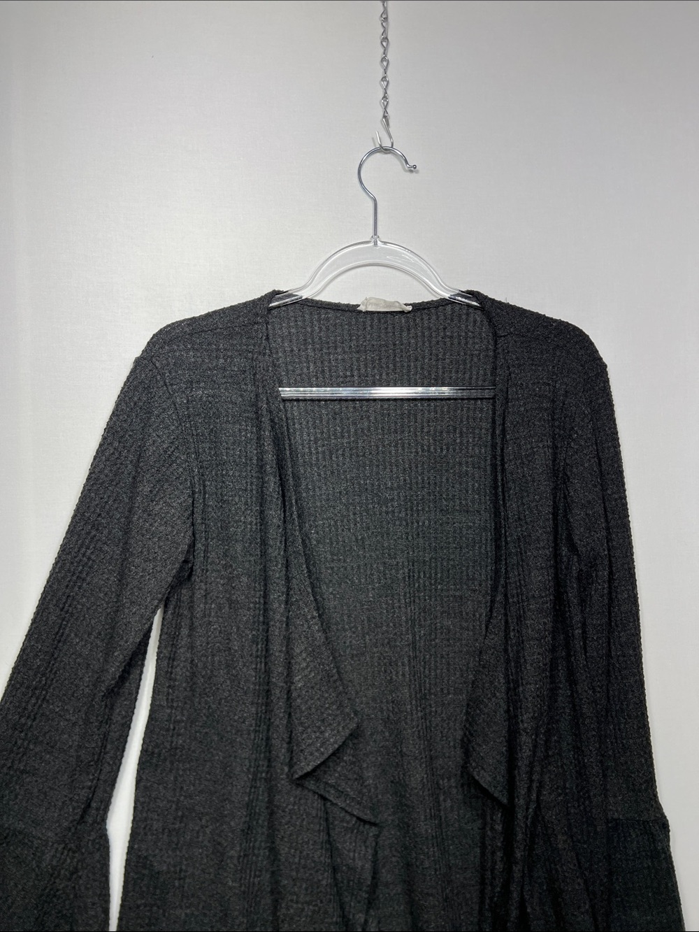 Millibon Dark Gray Open-Front Bell Sleeve Cardigan - Picture 6 of 9